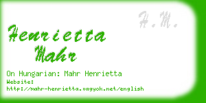 henrietta mahr business card